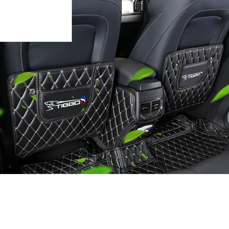 

Lsrtw2017 Fiber Leather Car Rear Seat Anti-kick Mat Rear Armrest B Pillar Anti-kick Mat for Chery Tiggo 8 2018 2019 2020