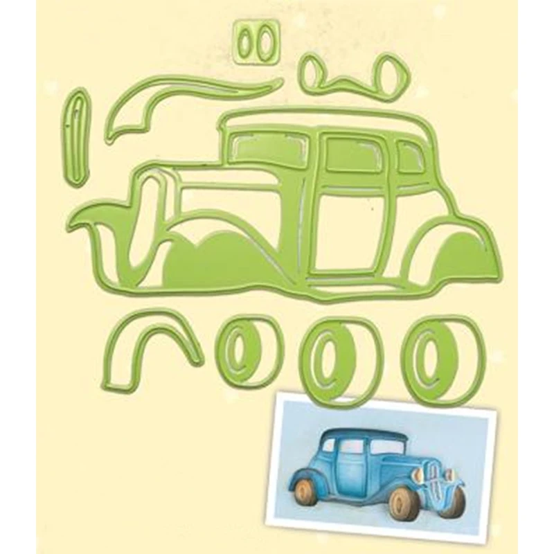 

HamyHo Vintage Car Frame Metal Steel Cutting Dies Stencils for DIY Scrapbooking Crafts Paper Decorative Cards Embossing Dies