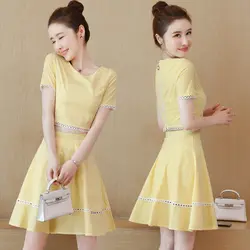 Лето 2019 краткое корейский Trajes De Mujer De Verano выдалбливают Мода комплект из 2 предметов Высокая талия повседневное для женщин юбка наборы