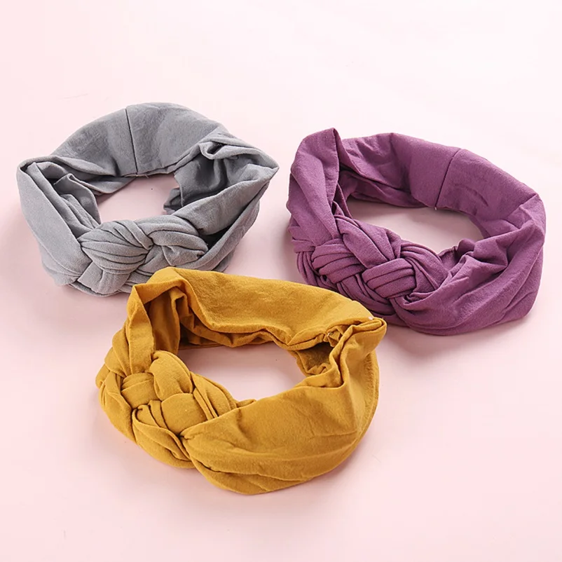 

Pick Color Sailor Knot Nylon Baby Headband One size fits all headbands Wide Nylon Baby Headwrap Braided Hair bows Top knot HB313