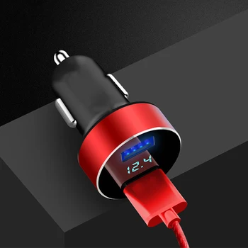 

12V Car Accessories Cars Cigarette Lighter USB Car Charger LED Display Socket Splitter Phone Charging Auto Travel Accessories