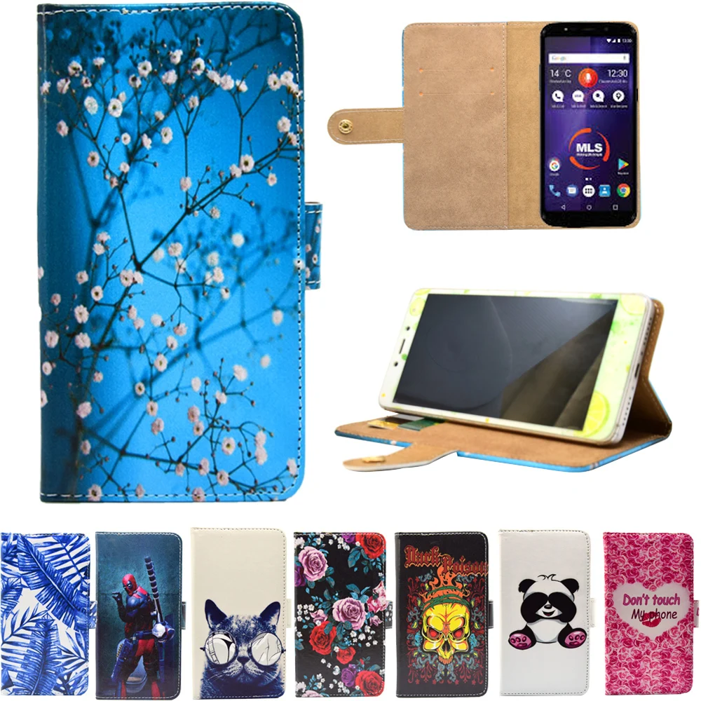 

New arrival PU Leather Phone Cases Cartoon Flip Wallet Stand Cover Case for MLS MX Plus Phab Flame 2018 4G