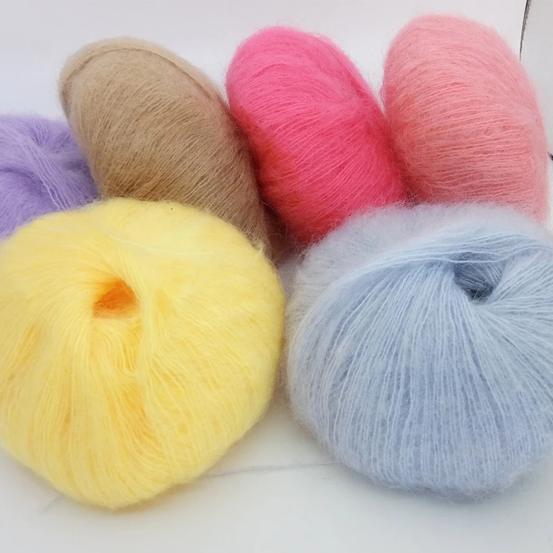 

25g High Quality Soft Mink Velvet Wool Yarn for Hand Knitting Luxury Long Plush Wool Cashmere Crochet Yarn For Fall Winter