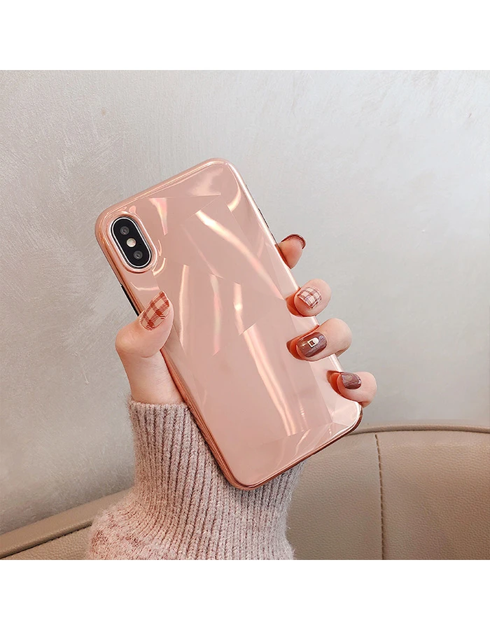 GlamPhone чехол простой Алмазный Лазерный чехол для телефона для iPhone XS Max XR XS 8 8plus 7 7plus 6S 6splus 6 6plus мягкая задняя крышка