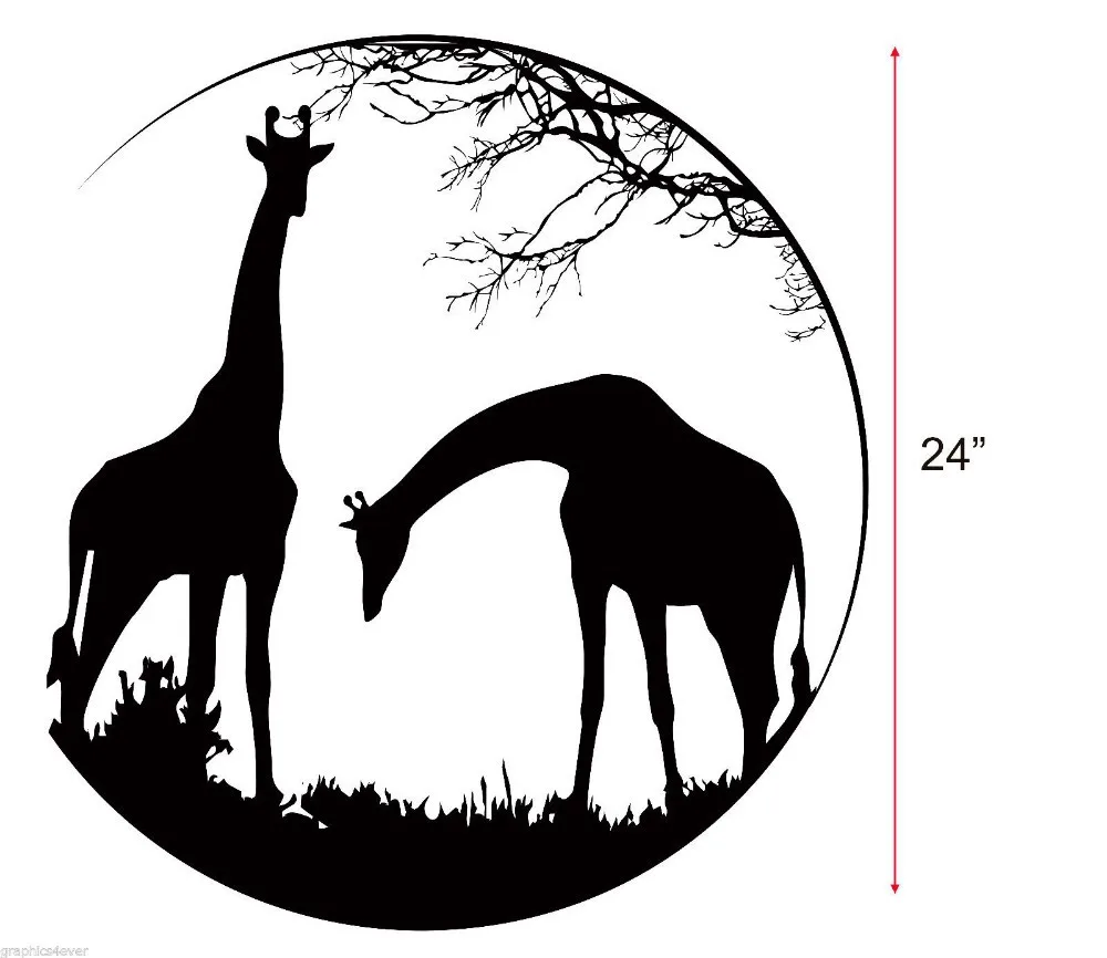 African Animal South Africa Giraffes Glass Mural Wall Decal Wall