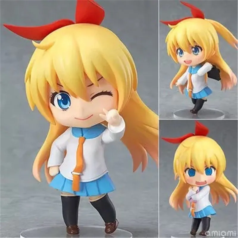 Super Kawaii Anime Figuras Toys Nisekoi Kirisaki Chitoge Nendoroid Figures Model Toys Dolls Gift for Kids Children 10cm  (7)