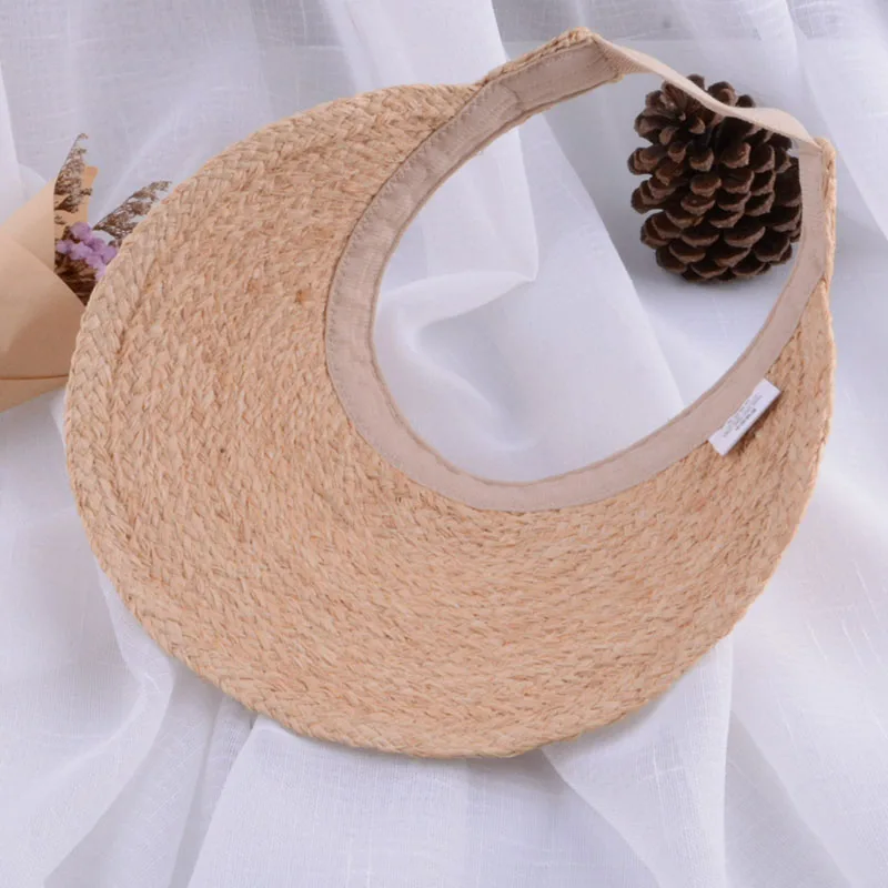 raffia hat straw visor womens summer hats womens straw sun shats (5)