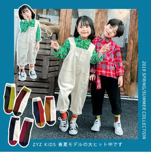 

1-8 Year Children Socks 3 Pairs Per Lot Children's Socks Summer New Color Matching Asymmetric Cotton Boys Girls Socks