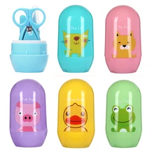 4 шт. уход за детскими ногтями Набор Детские комплекты для здравоохранения младенческой палец триммер для собак кусачки для ногтей мультфильм коробка животные Коробка для путешествий