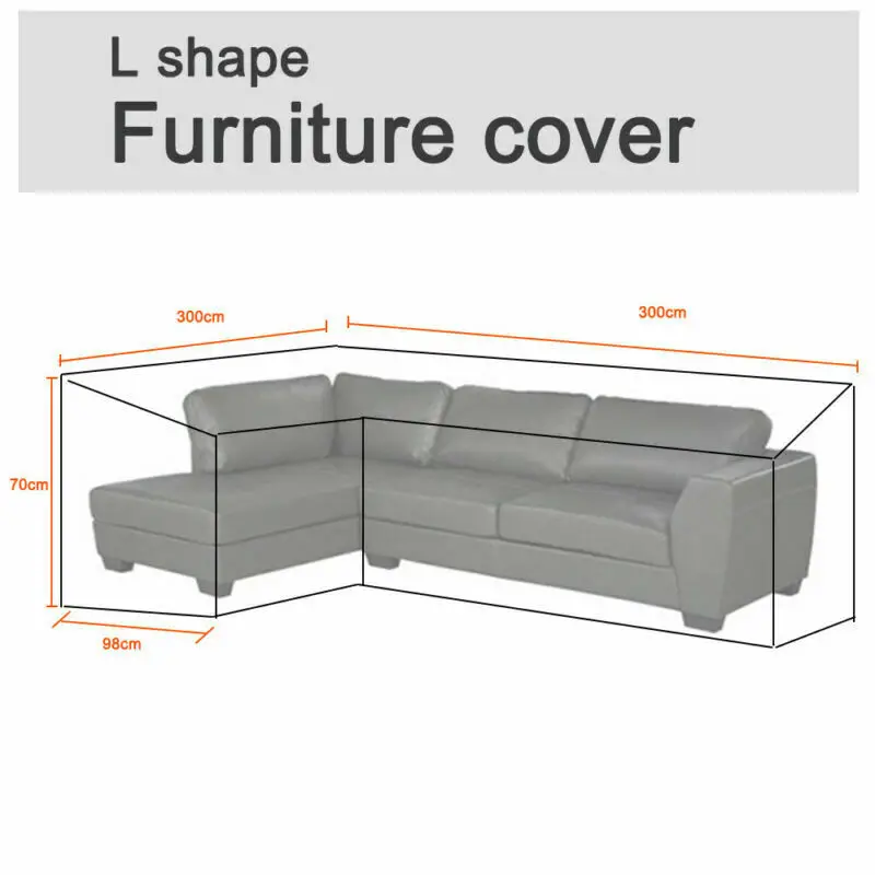 Открытый L форма Мебель чехол водонепроницаемый угловой сад ротанга диван защитный чехол Универсальный пылезащитный чехол 4 размера