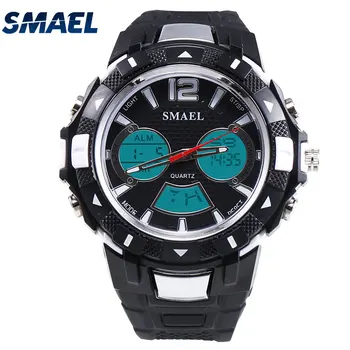 

Mode Herrenuhr Sport LED Dual Display Quartz Wirstwatch Manner Armbanduhren Wasserdicht Relogio Masculino S-SHOCK SMAEL 1506