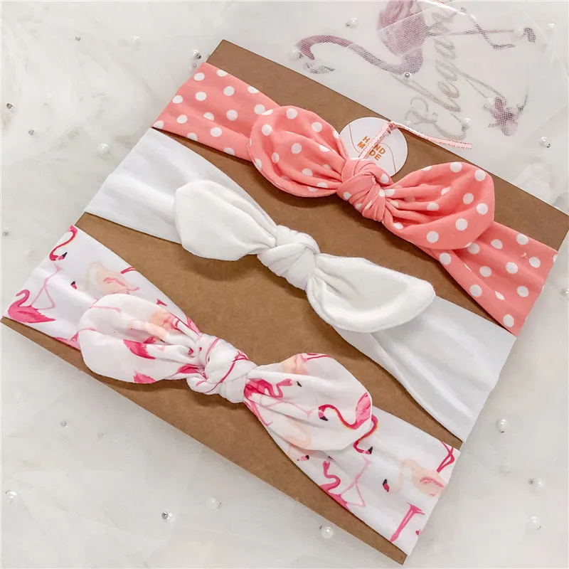 3Pc/Set Baby Headband For Girls Flower Rabbit Ear Baby Big Bows Turban Baby Hair Accessories For Children Girl Hairband