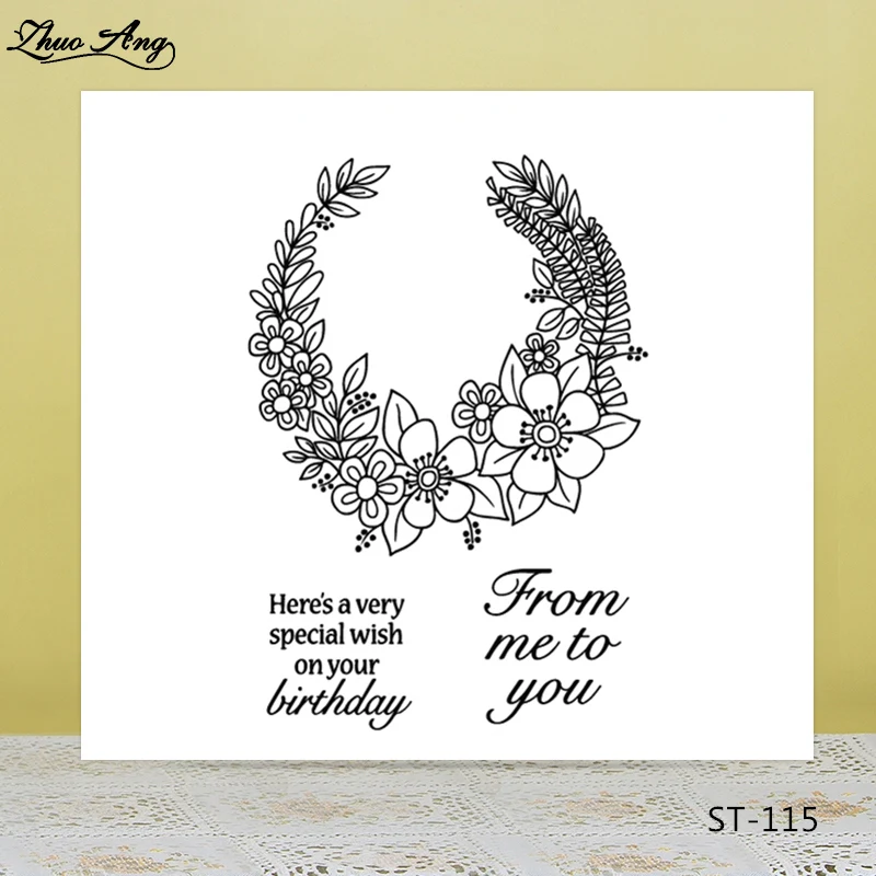 

ZhuoAng Special birthday wishes Clear Stamp/Seal for DIY Scrapbooking/Photo Album Decorative Card Making Clear Stamps
