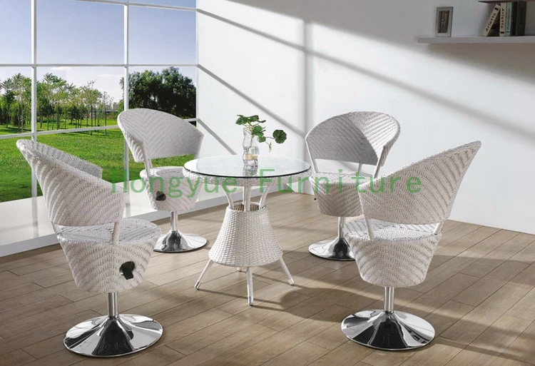 

White color rattan wicker adjustable bar furniture sets