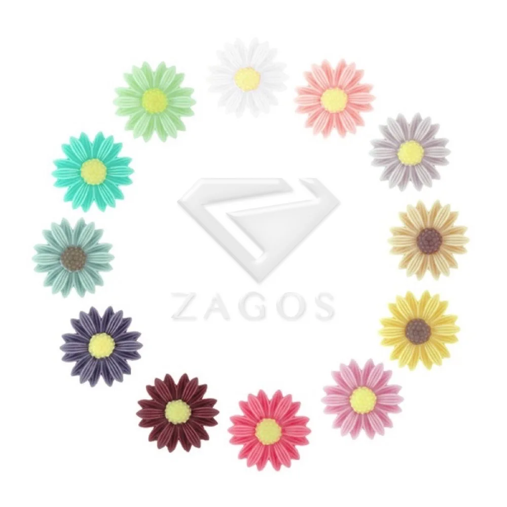 

12/10Pcs Resin Vintage Style Daisy Flower Flat Back Cameo Cabochon 22x22x5mm For Jewelry Making Accessories Wholesale RB0743