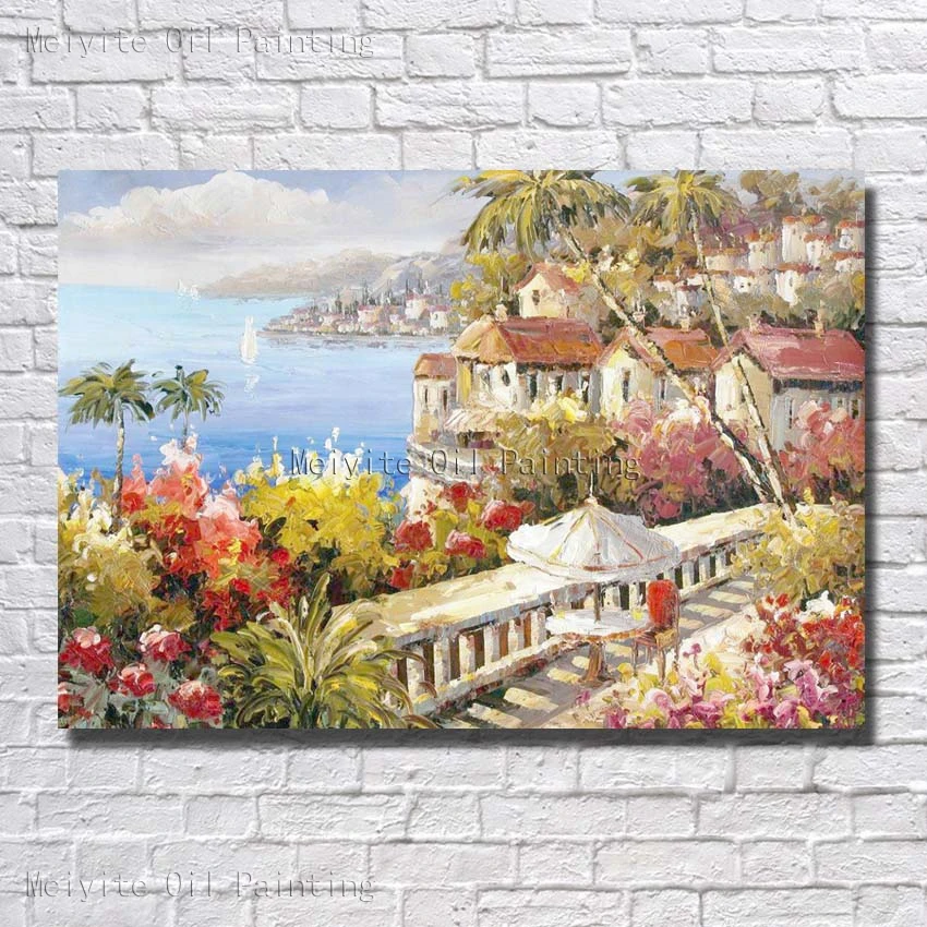 Paisaje De Arena De Ciudad A Lado De La Pared De Paisaje Del Mar