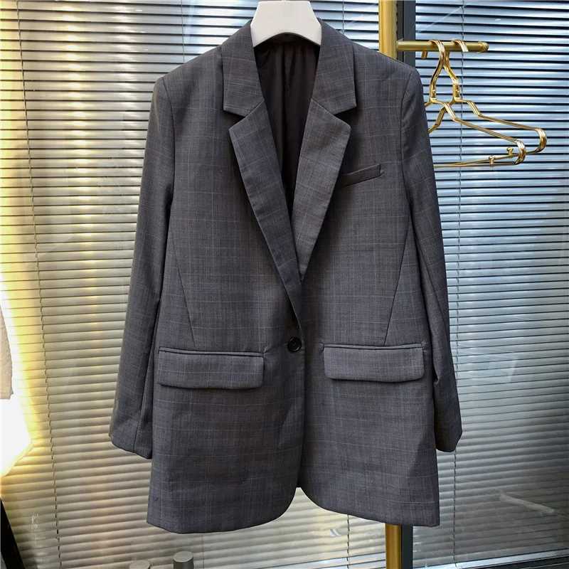 French Designer Wool Plaid Daddy Suit A Buckle Coat Plaid  Winter Clothes Women Coat and Jackets Suit 2019