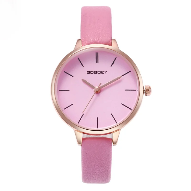 Модные женские кварцевые часы Reloj Mujer Relojes тонкий кожаный ремешок наручные
