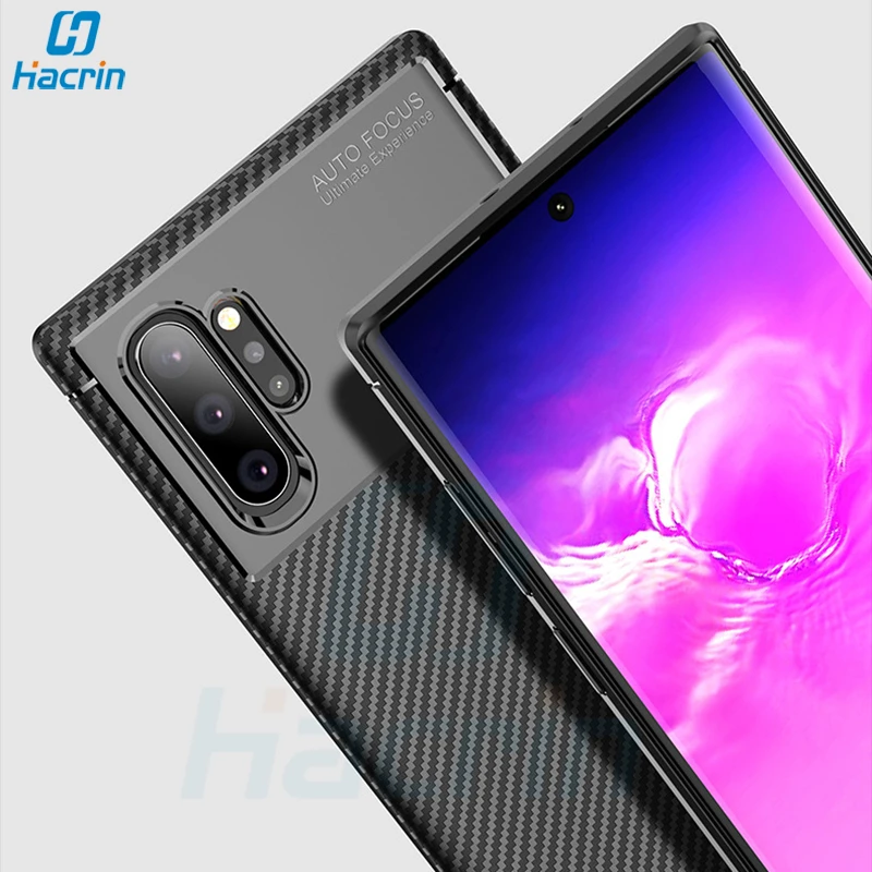 

Hacrin Case For Samsung Galaxy Note 10 Plus Case Soft Carbon Fiber Cover For Samsung Note 10 10+ Case Full Protective Bumper