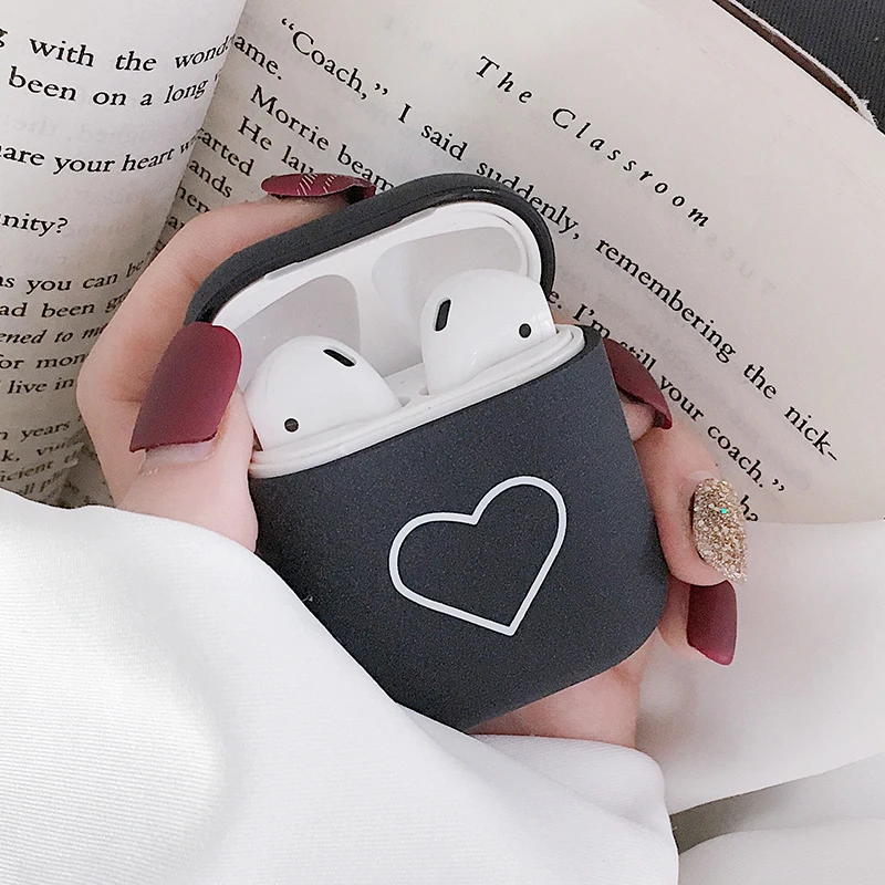 

Wireless Bluetooth Headset Cover Cases For Apple Airpods Cute Love Heart Pattern Earphone Bags Charging Box for Airpods 1 2