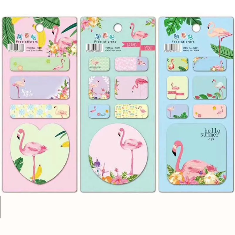 

Flamingo N Times Memo Pad Cartoon Unicorn Cactus Sticky Notes Notepad Bookmark Stationery stickers Gift school supplies