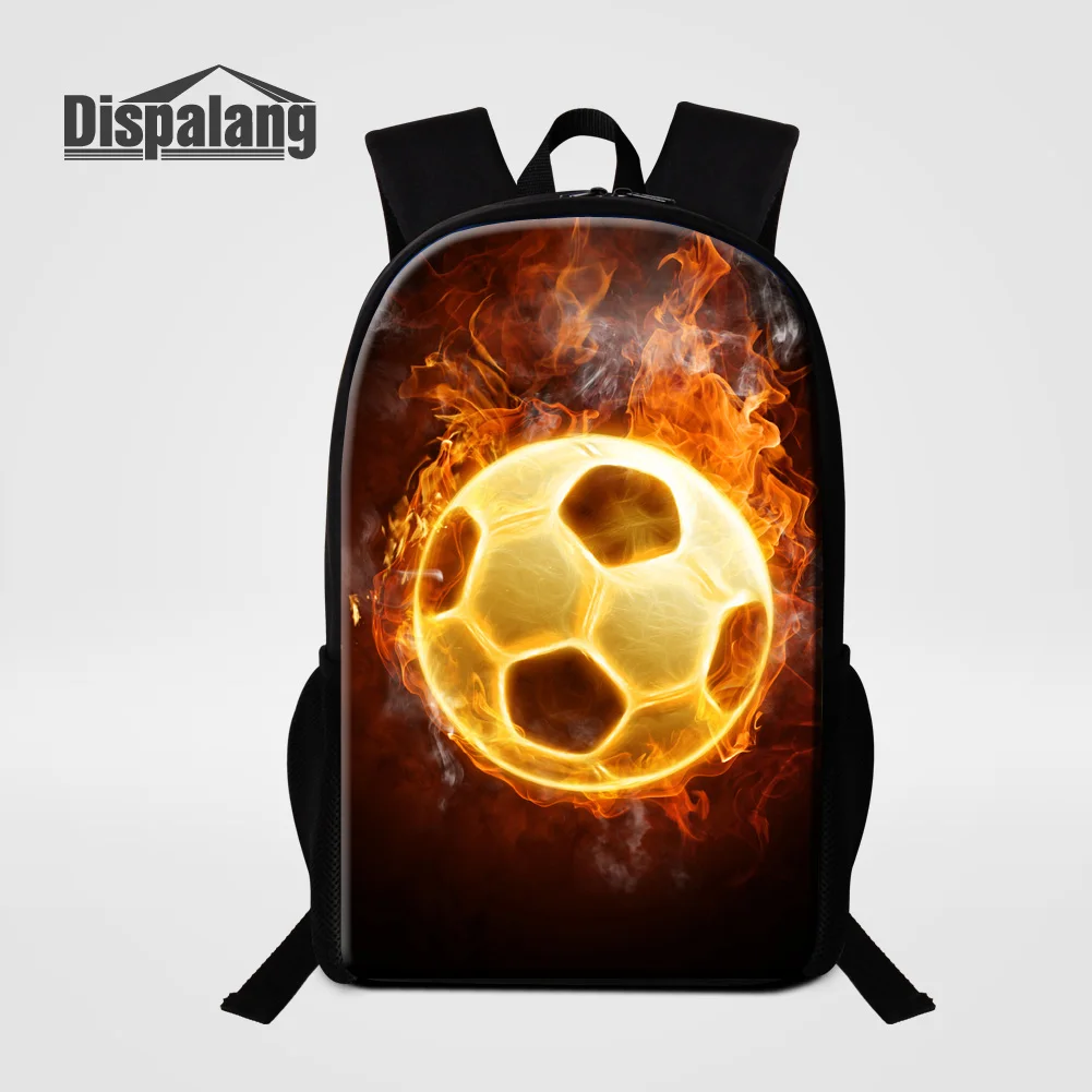 

Dispalang Boy School Backpack Soccer Print Bookbag Custom Football Schoolbag 16'' Men Travel Shoulder Bag Children Sport Bagpack