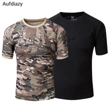 Aufdiazy летняя дышащая быстросохнущая футболка уличная Тактическая Военная походная футболка с круглым вырезом мужские спортивные топы IM045
