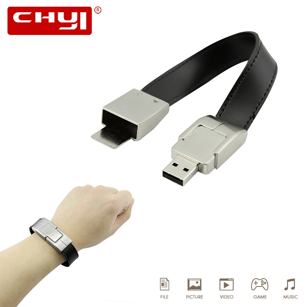 Buy CHYI Leather Wristband Pendrive 8GB 64GB Bracelet