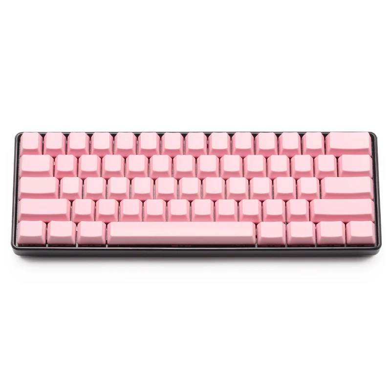 

Blank Pink keycap Thick PBT ANSI OEM 61 Keys for DZ60 GH60 cherry mx Mechanical Keyboard