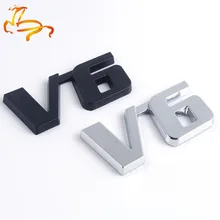 Автомобильная хромированная металлическая эмблема V6 значок 3D