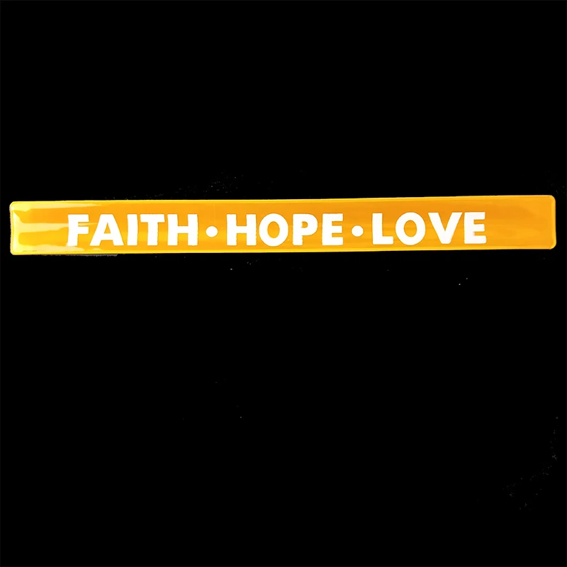 30 см FAITH HOPE LOVE светоотражающий браслет slap band Браслеты slap wrap повязки для бега, езды на велосипеде безопасность видимость использования - Цвет: gold