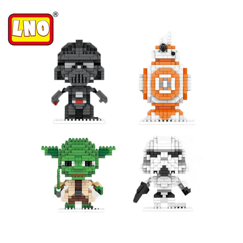 LNO Blocks American Anime Yoda Darth Vader Action Figures DIY font b Model b font font