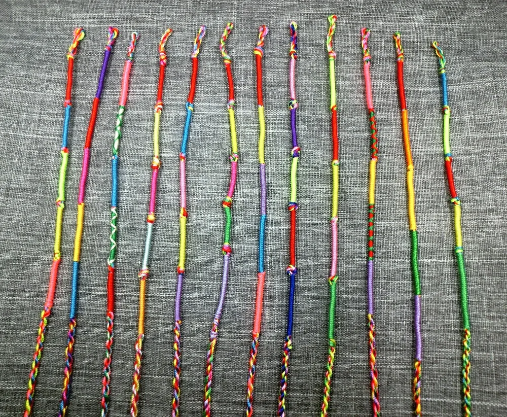Ювелирные изделия AMIU, хлопковые браслеты дружбы, ножной браслет, упаковочные наборы, 12 шт., в богемном стиле, плетеные браслеты для женщин и мужчин, Прямая поставка