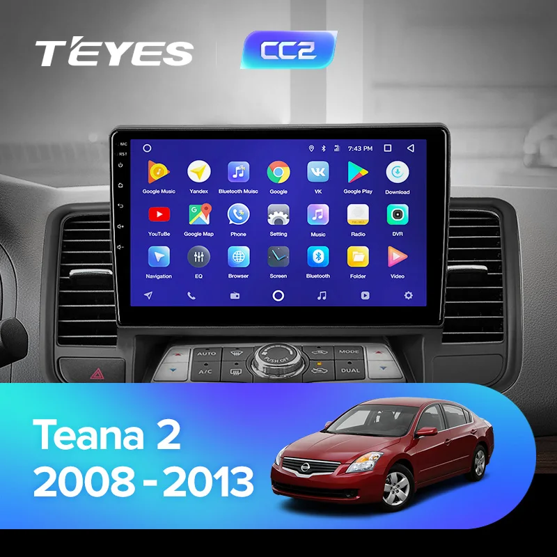 TEYES CC2 Штатная магнитола для Ниссан Теана J32Nissan Teana J32 2008 2010 2011 2012 2013 Android 8.1, до 8-ЯДЕР, до 4+ 64ГБ 32EQ+ DSP 2DIN автомагнитола 2 DIN DVD GPS мультимедиа автомобиля головное устройство