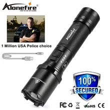 AloneFire TK700 CREE светодиодный Полиция Вспышки светильник безопасности и самообороны ультра яркий фонарь Usb Перезаряжаемые Тактический патруль светильник