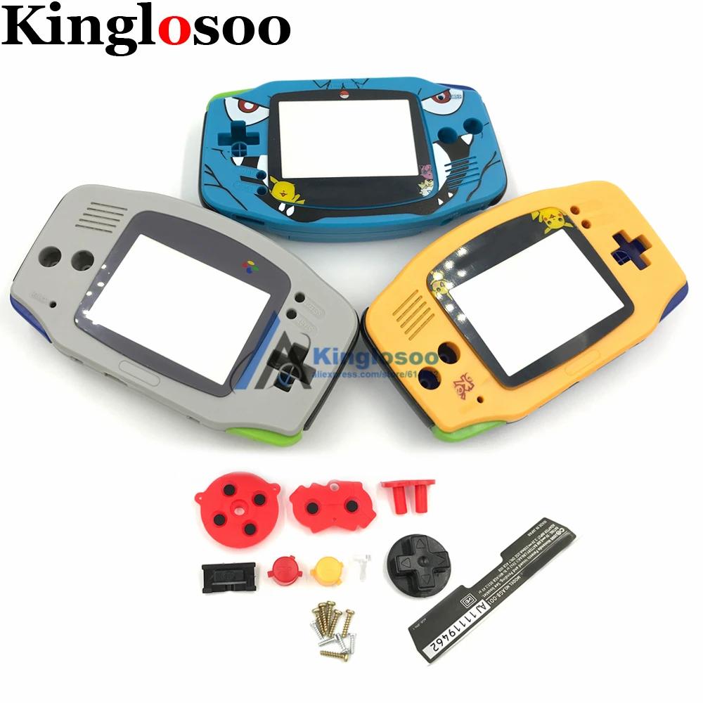 

Full set Housing case DIY shell cover w/ Conductive Rubber pad buttons replacement part for Game Boy Advance GBA console