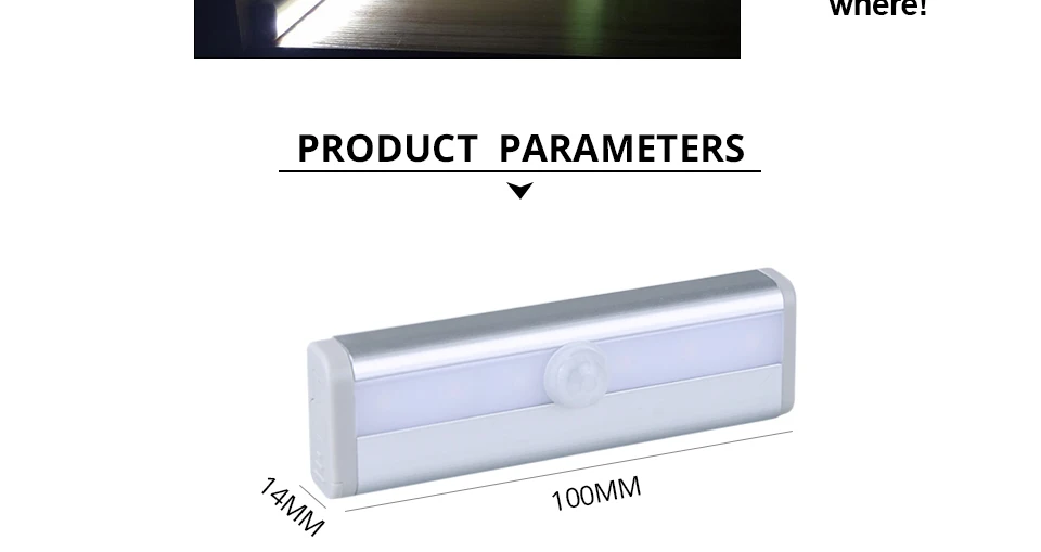 LED Luminaire With Motion Sensor 6 LEDs Night Lights  (3)