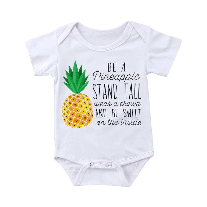 

Unisex Cotton Baby Costumes Pineapple Rompers 2018 Short Sleeve O-Neck 0-18M Newborn Boys Girls Roupas Baby Clothes