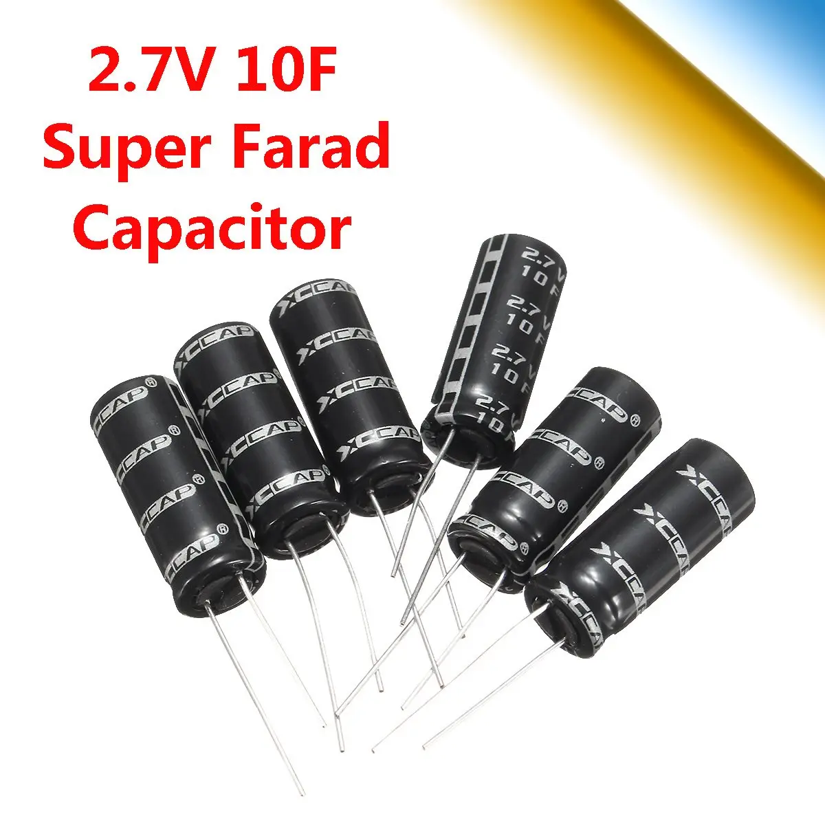Новое поступление 1 шт черный фарад конденсатор 2,7 V 10F 10 мм Диаметр 26 мм длина супер конденсатор 26 мм DIY в продаже