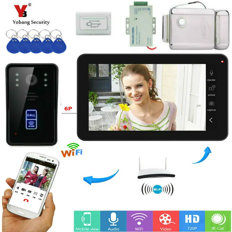 

YobangSecurity Video Intercom 9 Inch Monitor Wifi Wireless Video Door Phone Doorbell Camera Intercom System APP With Door Lock