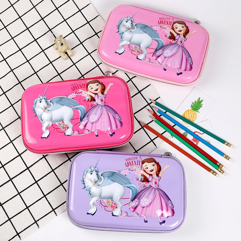 

TOPSTHINK Girls Princess and unicorn pencil box flip gauze and multi-layer and function pen box cute durable pencil case
