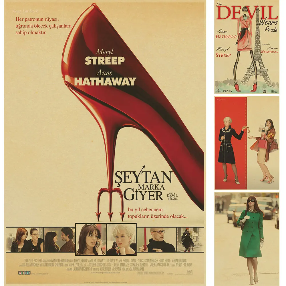 

Dropshipping,The Devil Wears Prada/Anne Hathawayclassic movie/kraft paper/bar poster/Retro Poster/decorative painting
