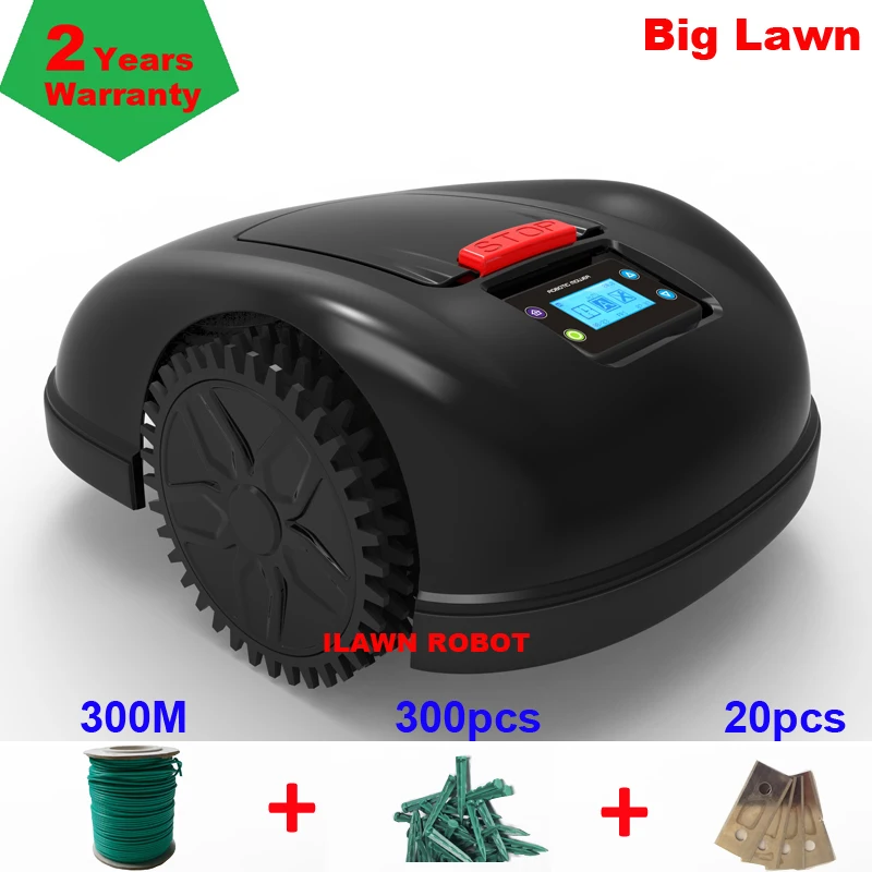 

FBA Robot Lawn Mower for large acreage for sale E1600T with 13.2ah lithium Battery+300m wire+300pcs pegs +24pcs blade