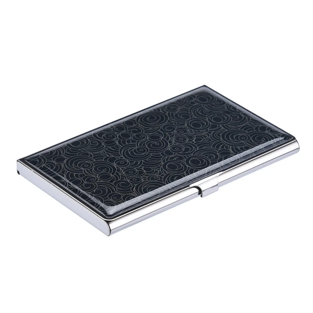 

Waterproof Stainless Steel Drop Glue Card Holder Metal Cover Credit Business Card Wallet Shiny Metal Cardholder Box $D