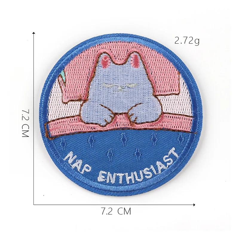 

Cat in the Quilt Patches Clothing Applications Embroidered Stripes Badges Iron on Appliques Animals Stickers for Clothes @C-22