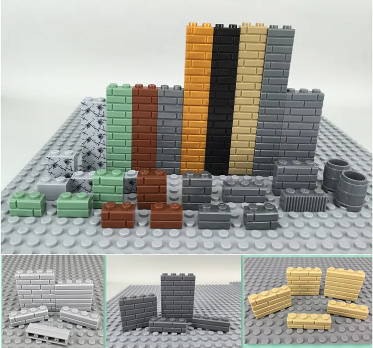 

MOCs Custom Educational building blocks Assembles Particles DIY Brick Modified 1 x 2 with Masonry Profile Brick Profile toys