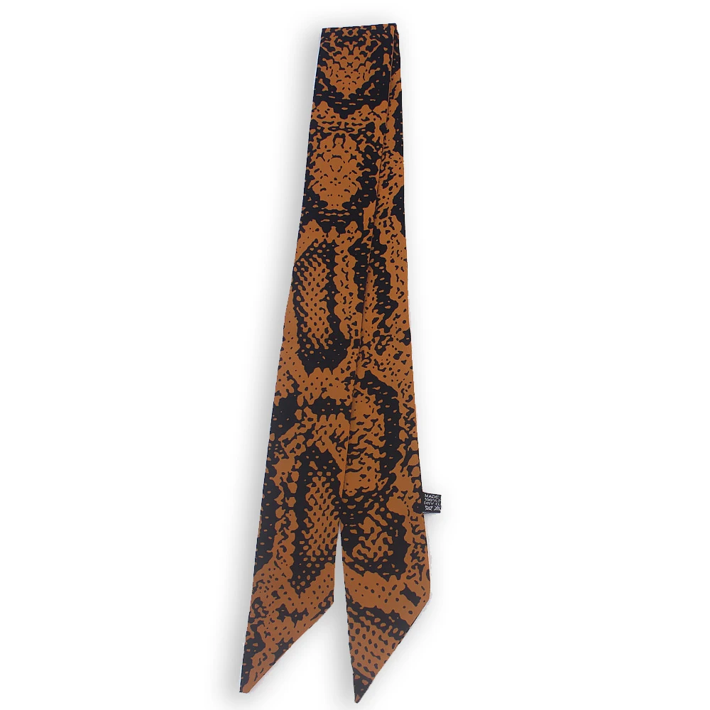 Леопардовый змеиный принт Новая сумка Тощий шелковый шарф для женщин роскошный фуляр Женский Галстук модный головной платок шарфы для женщин H1053
