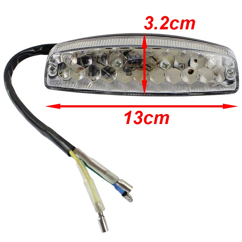 1pcs Universal 12V Motorcycle ATV Dirt Bike LED Tail Stop Brake Running Light Clear