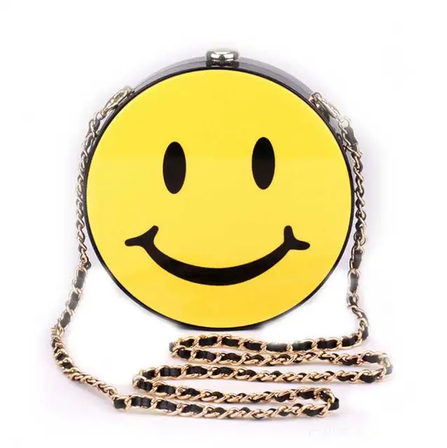 Spongebob Smile Face Evening Bag Cute Wedding Chain Circular Smiley Spongebob Smile Face Evening Bag Cute Wedding Chain Circular Smiley Crossbody Las Smiling Shoulder Bags
