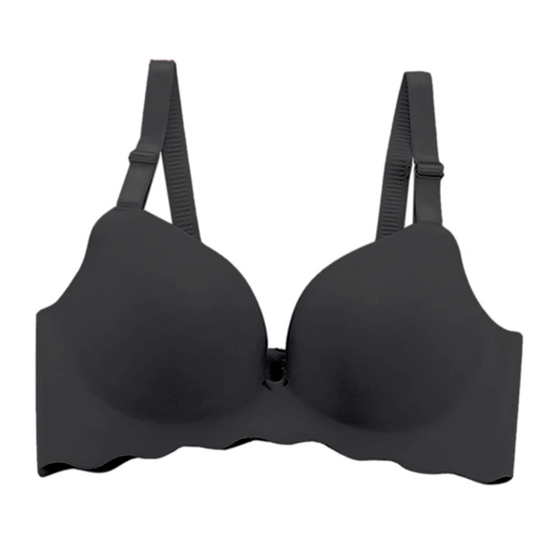 

Women Sexy Lingerie Smooth Wavy Side Women Underwear 3/4 Cup One-Piece No Trace No Steel Ring Solid Color Gathered Bra New